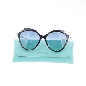 NEW Tiffany & Co. Silver Black Crystals TF4173-B 8001/9S 55-17-140 Sunglasses OS